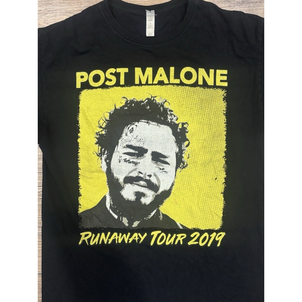 Post Malone Runaway Tour‎ 2019 Concert Merch US City Tour T-Shirt Size L Black - Picture 5 of 9